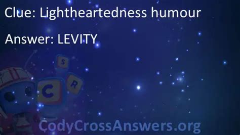 lightheartedness codycross